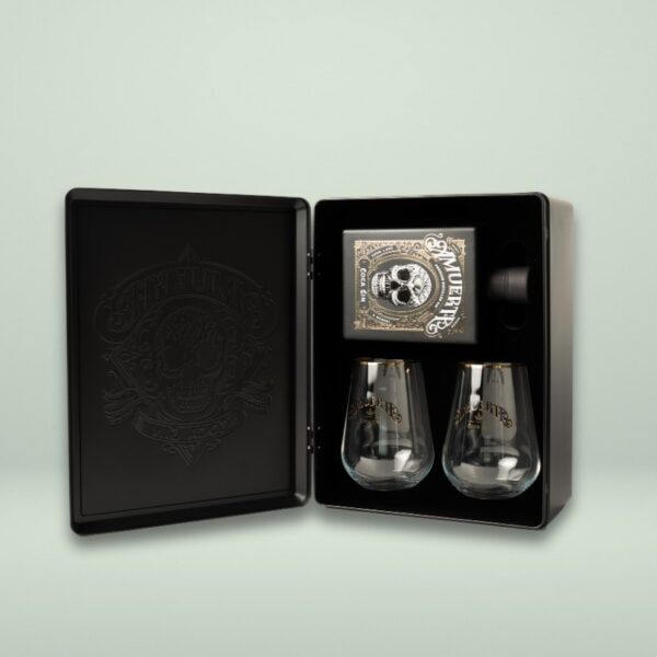 METAL BOX - GIN 70 cl + 2 BICCHIERI